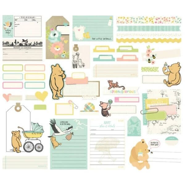 Spellbinders - Say Cheese Classic Pooh - Baby Journal Bits & Pieces (by Simple Stories) SS25827