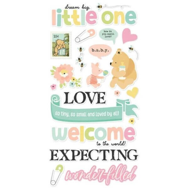 Spellbinders - Say Cheese Classic Pooh - Baby Foam Stickers (by Simple Stories) SS25831