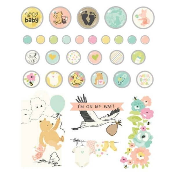 Spellbinders - Say Cheese Classic Pooh - Baby Decorative Brads (by Simple Stories) SS25832