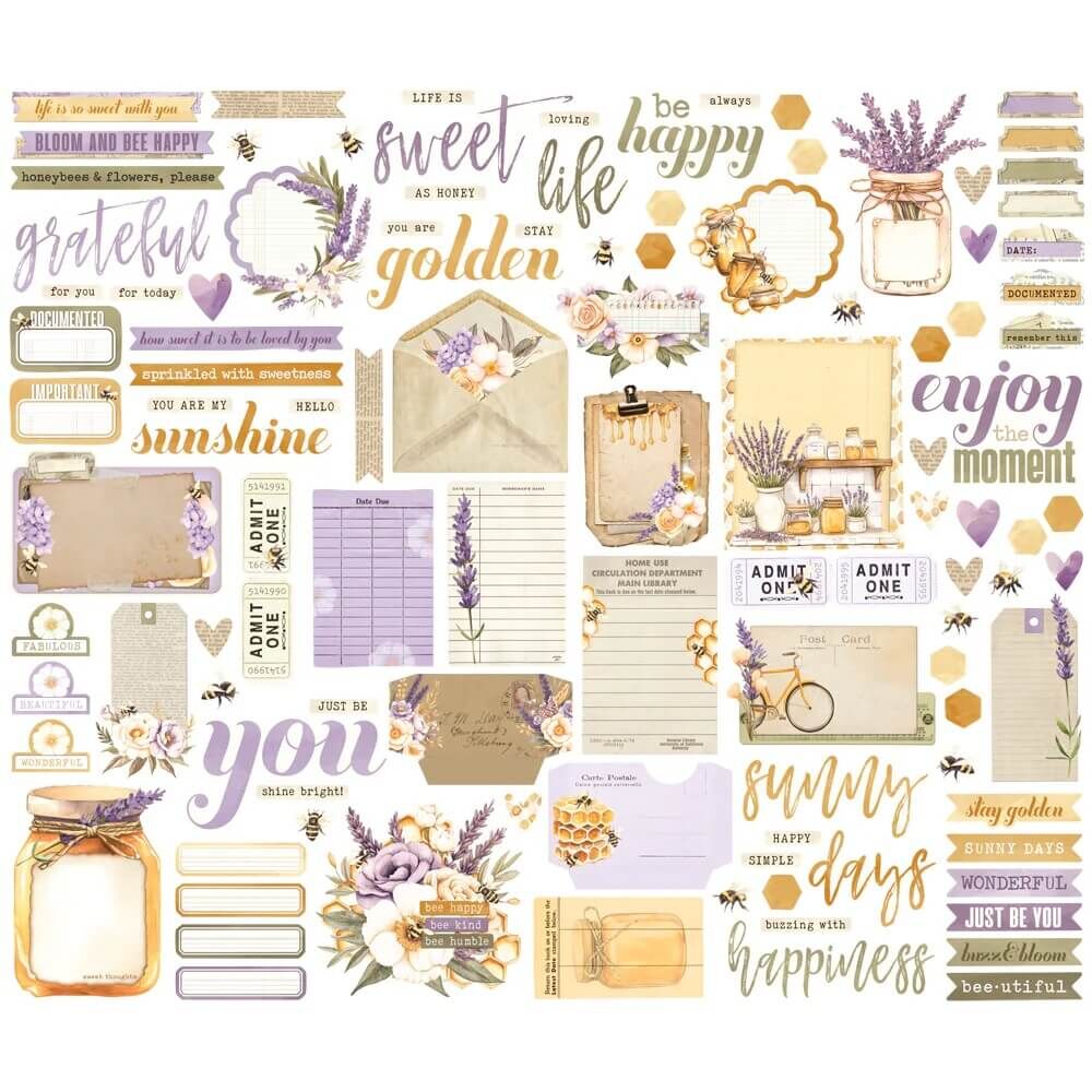 Spellbinders - Simple Vintage Lavender Fields Journal Bits & Pieces (by Simple Stories) SS26428