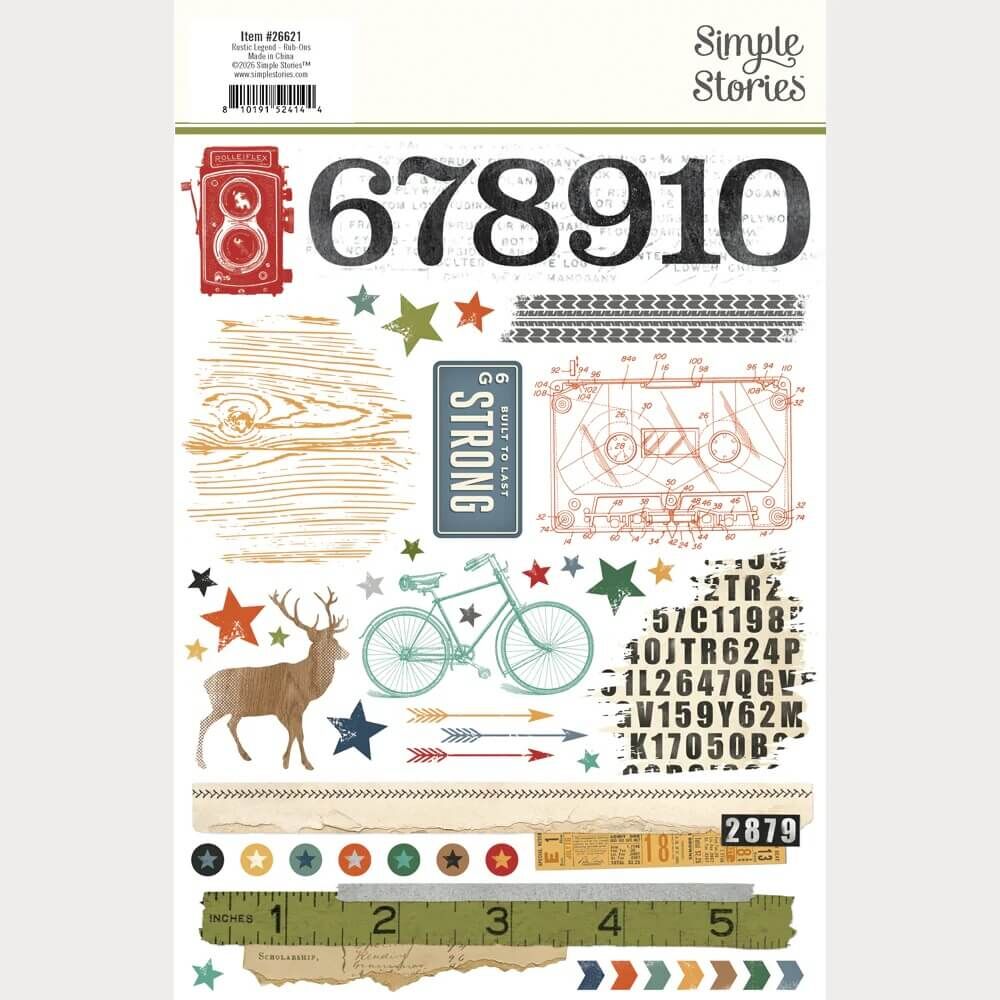 Spellbinders - Rustic Legend Rub Ons (by Simple Stories) SS26621