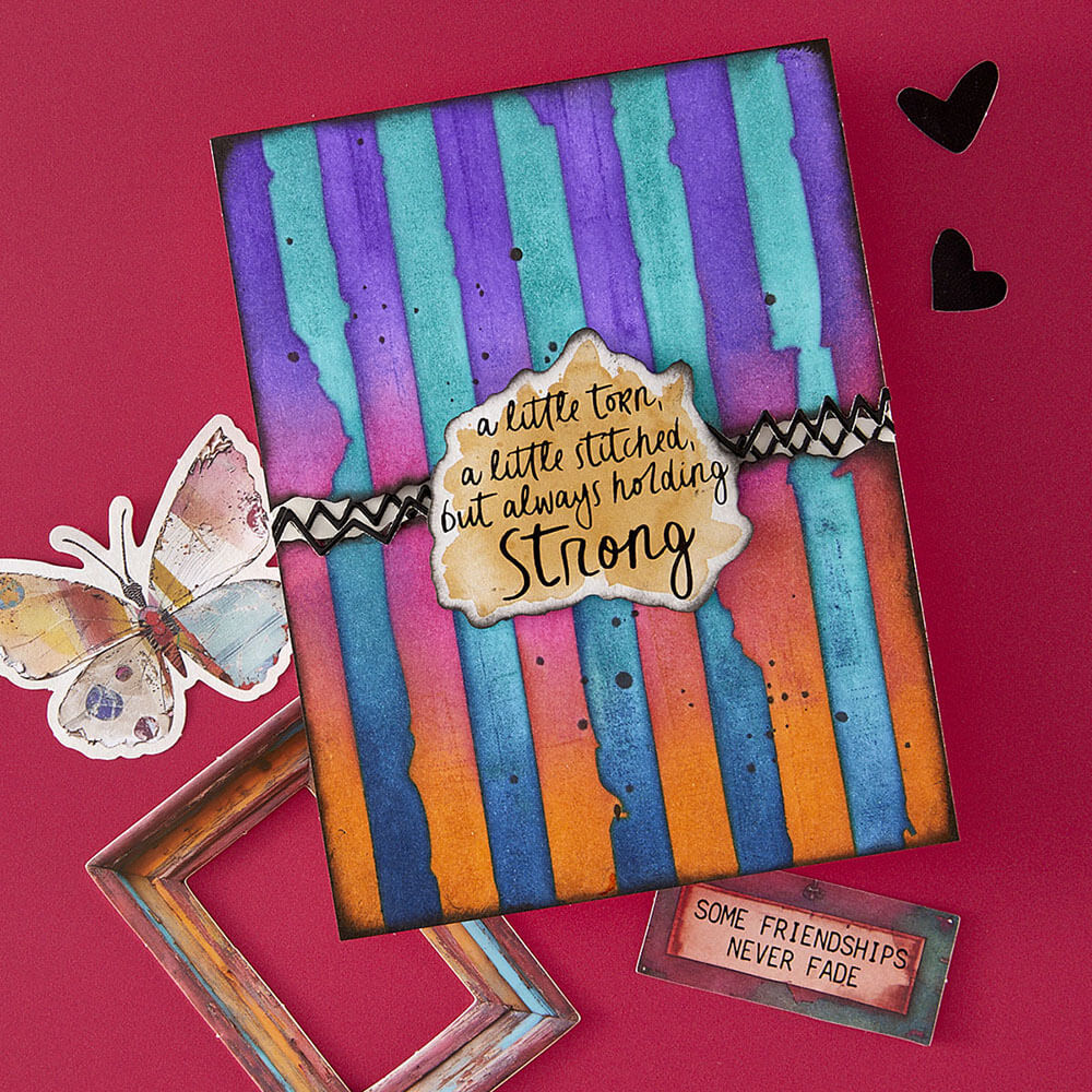 Spellbinders Stencil - Beautifully Imperfect Collection - Tattered Stripes STN-111