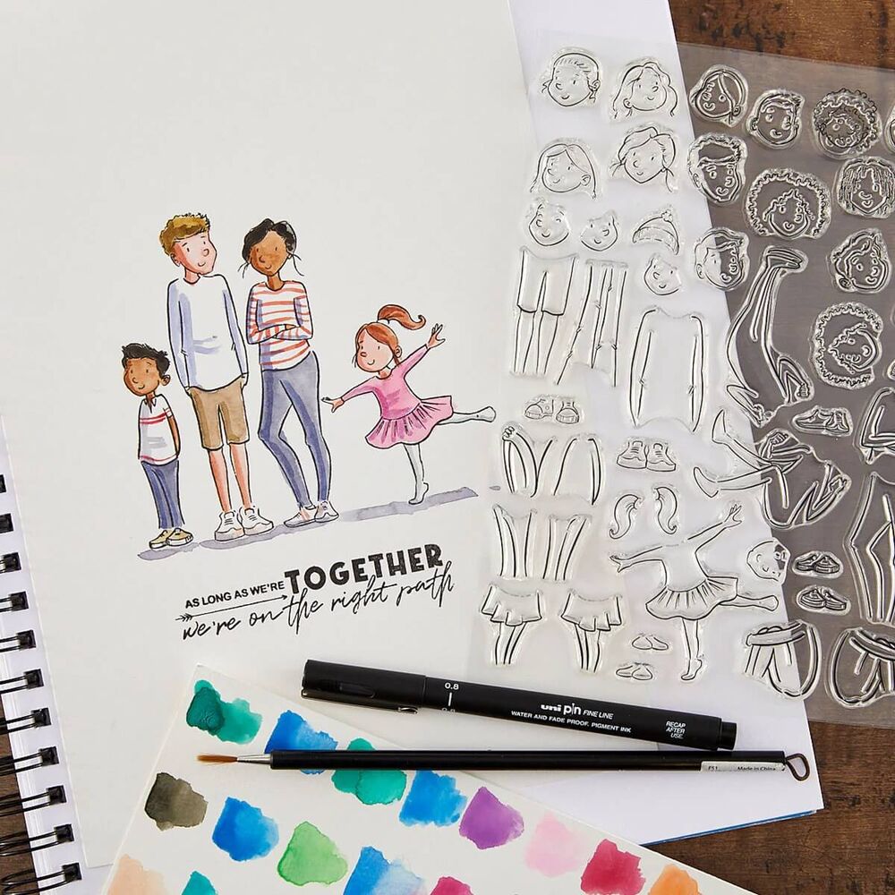 Spellbinders Clear Stamps - Illustrated Boys & Girls (by Josh Griffiths) STP-285