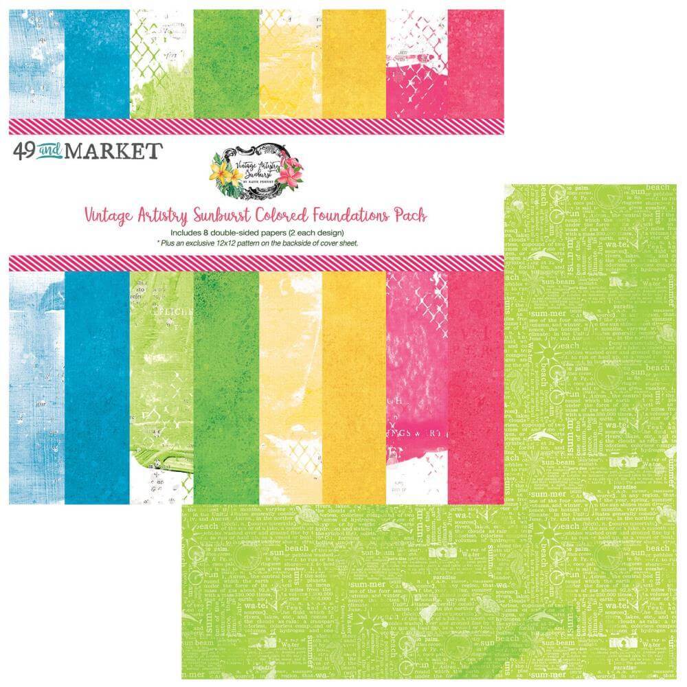 49 And Market Colored Foundations Collection Pack 12"X12" - Vintage Artistry Sunburst