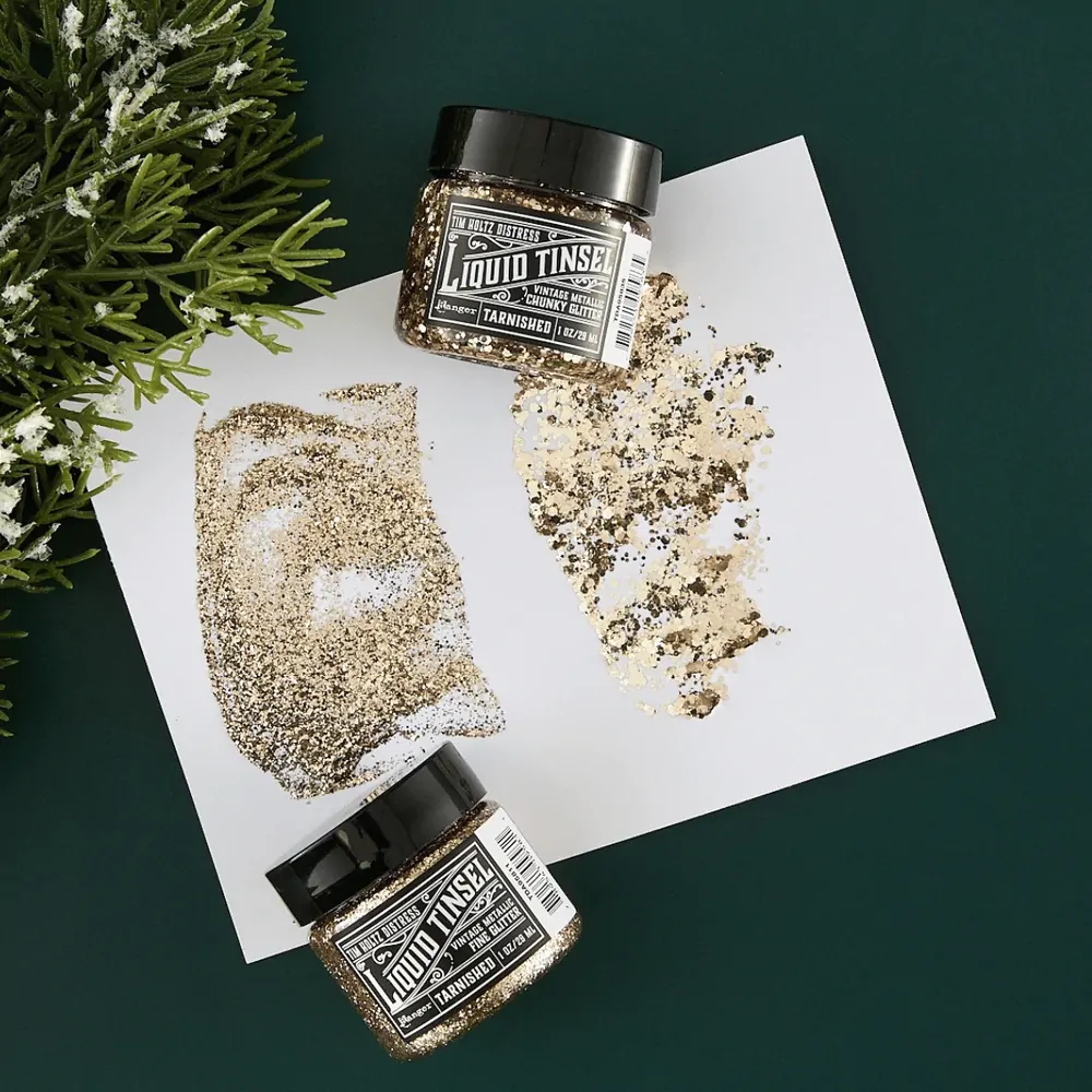 Tim Holtz Distress Liquid Tinsel Chunky 1oz - Tarnished TDA95835
