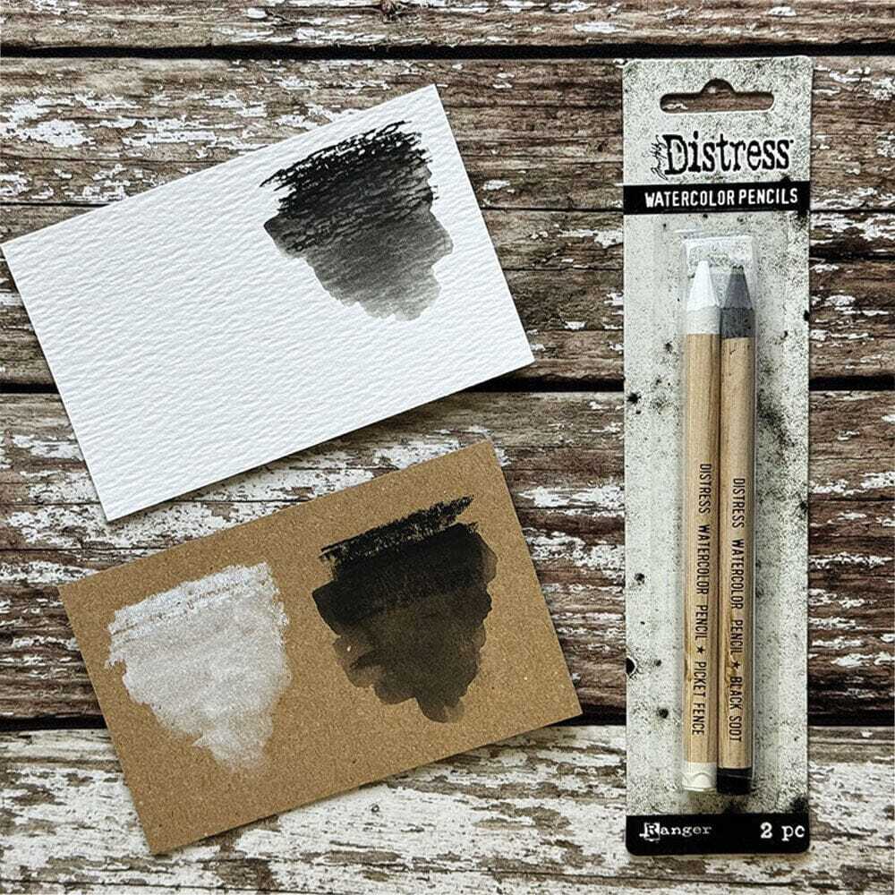 Tim Holtz Distress Pencil 2Pk - Picket Fence, Black Soot TDH83573