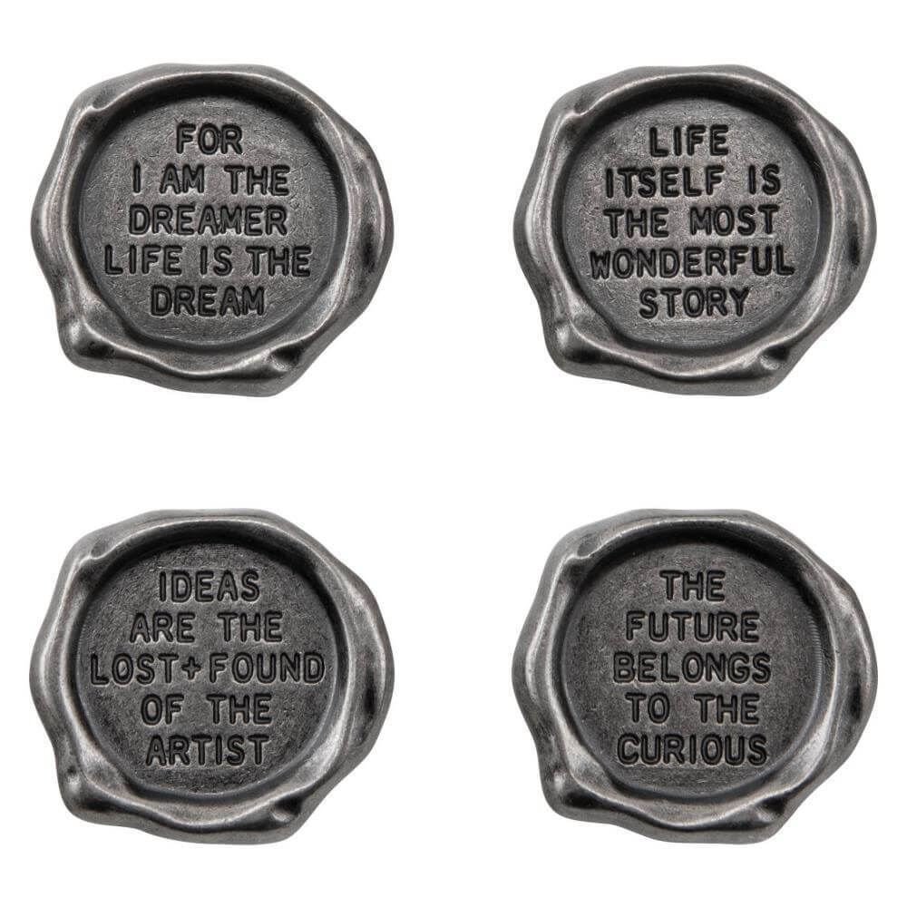 Tim Holtz Idea-Ology - Metal Quote Seals (4/Pkg) TH94236