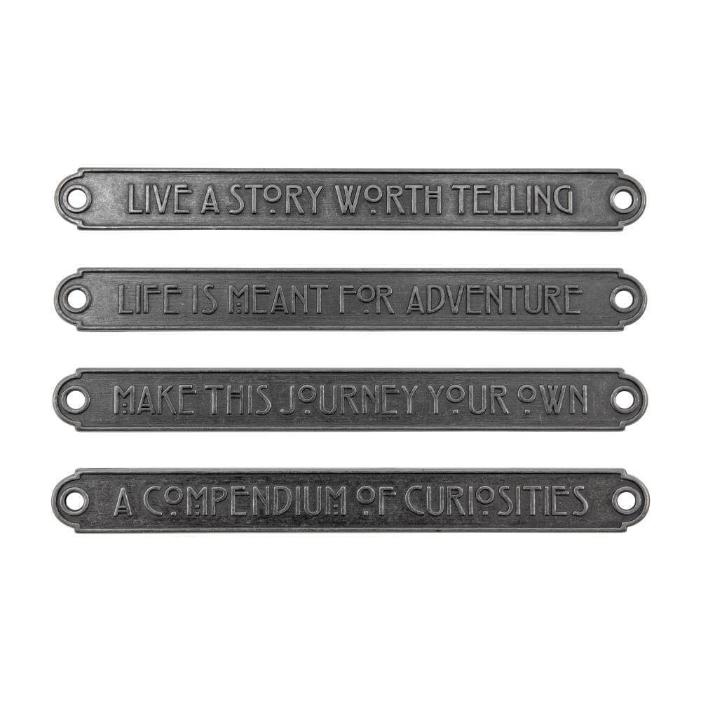 Tim Holtz Idea-Ology - Metal Word Plaques (4/Pkg) - Large TH94329
