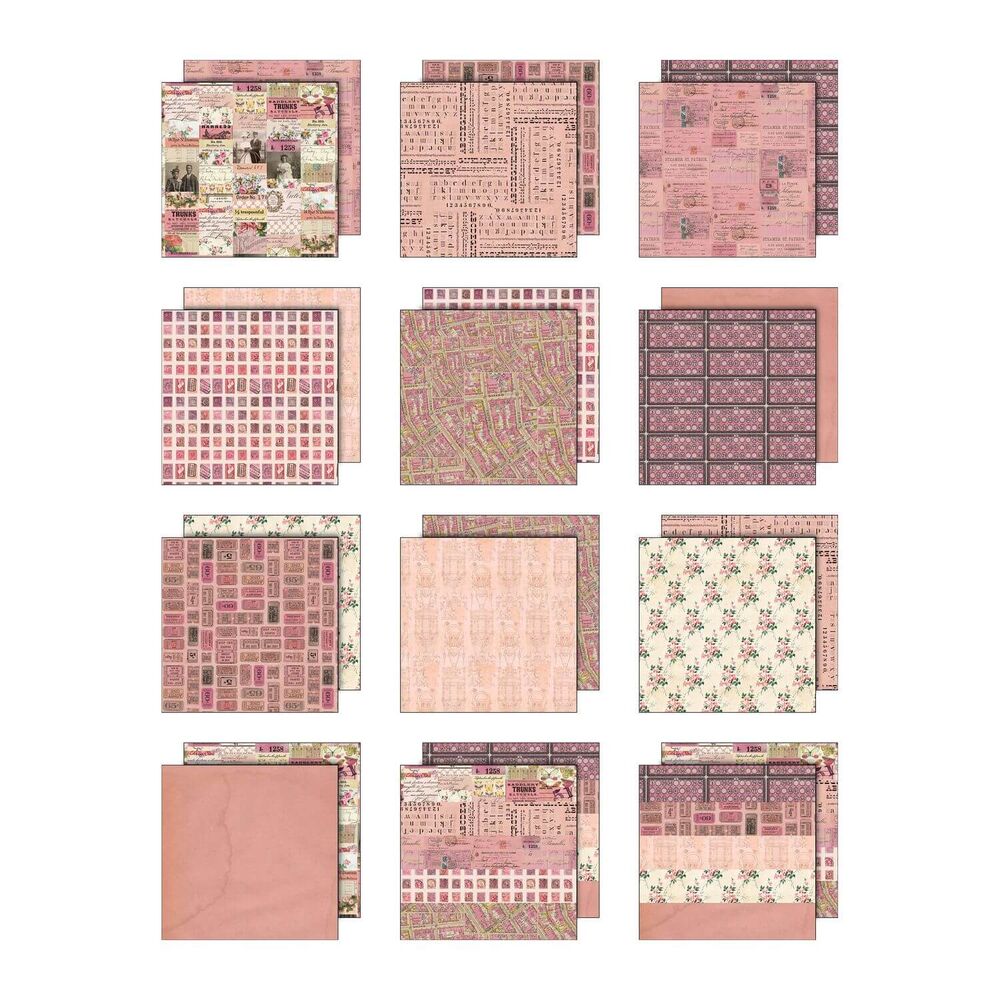 Tim Holtz-Advantus Idea-ology Double- Sided Cardstock 12"X12" 12/Pkg - Palette Collection: Pink TH94455