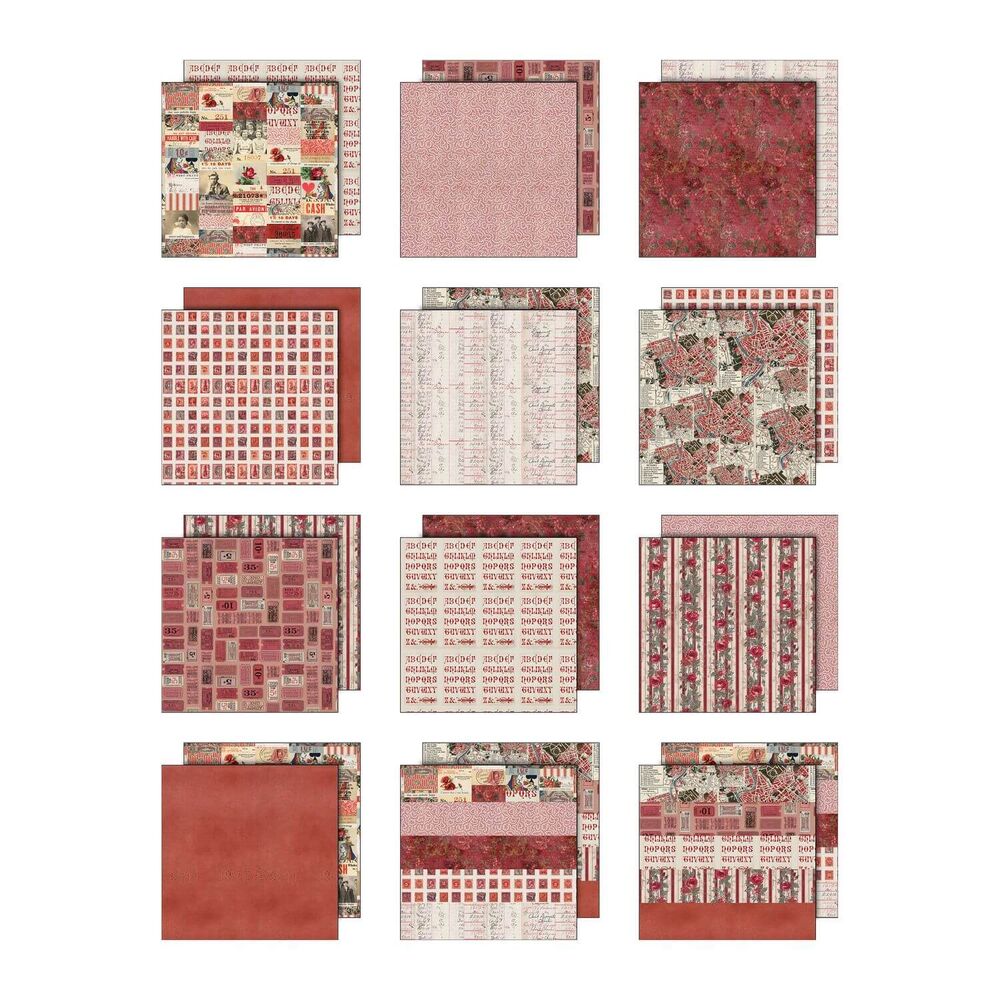 Tim Holtz-Advantus Idea-ology Double- Sided Cardstock 12"X12" 12/Pkg - Palette Collection: Red TH94456