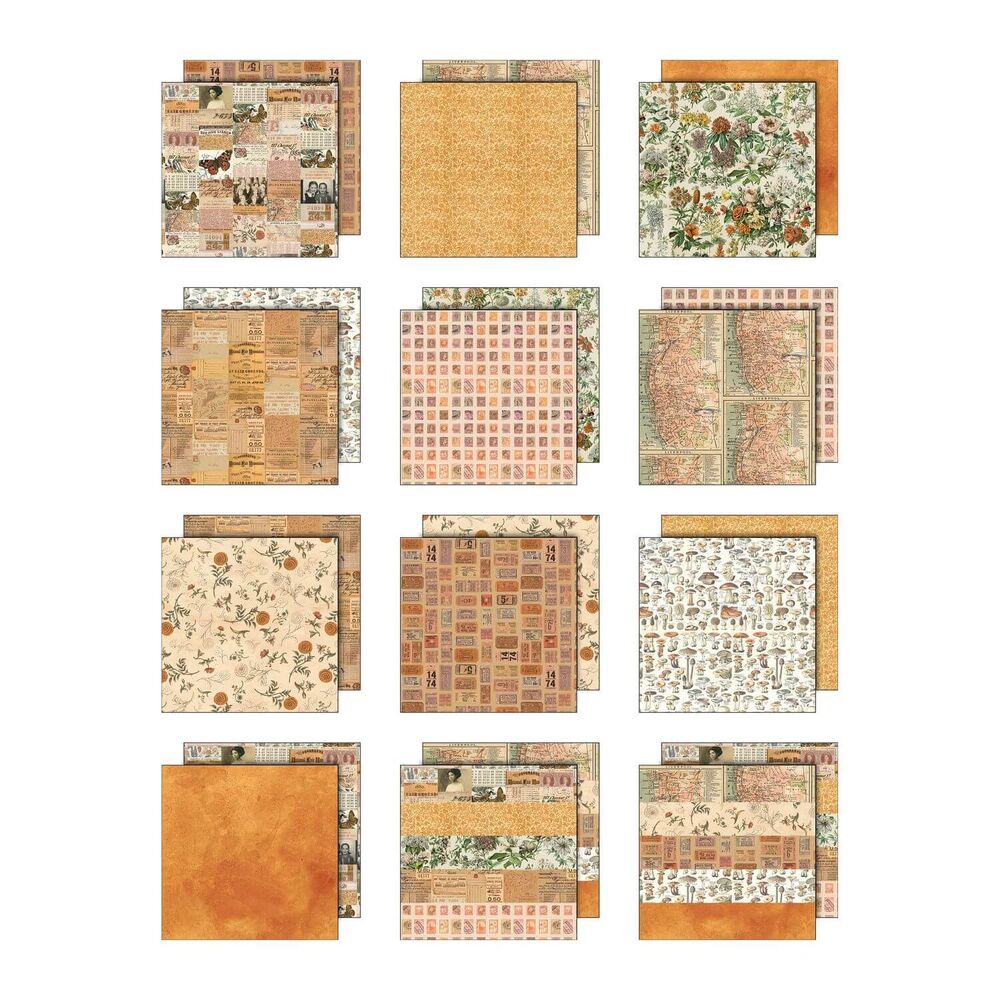Tim Holtz-Advantus Idea-ology Double- Sided Cardstock 12"X12" 12/Pkg - Palette Collection: Orange TH94457