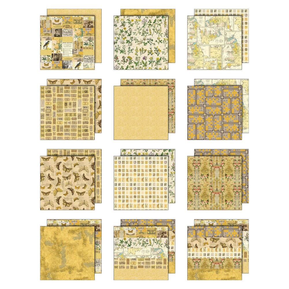 Tim Holtz-Advantus Idea-ology Double- Sided Cardstock 12"X12" 12/Pkg - Palette Collection: Yellow TH94458