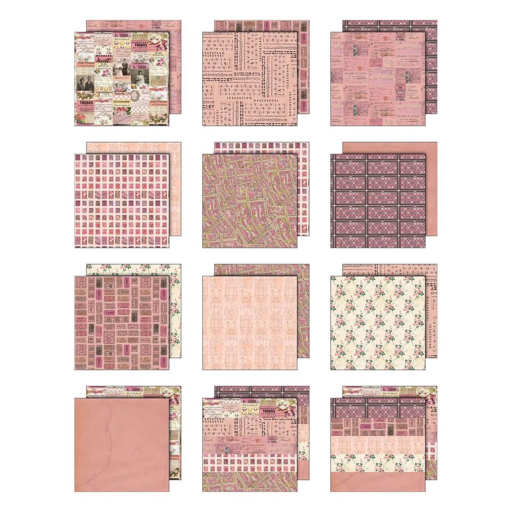 Tim Holtz-Advantus Idea-ology Double-Sided Cardstock 8"X8" 12/Pkg - Palette Collection: Pink TH94469