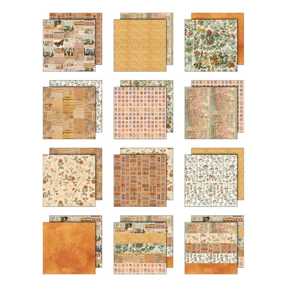 Tim Holtz-Advantus Idea-ology Double-Sided Cardstock 8"X8" 12/Pkg - Palette Collection: Orange TH94471