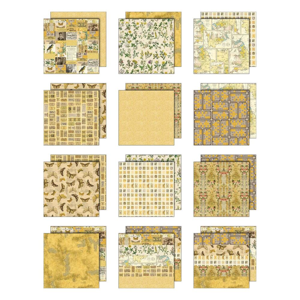 Tim Holtz-Advantus Idea-ology Double-Sided Cardstock 8"X8" 12/Pkg - Palette Collection: Yellow TH94472