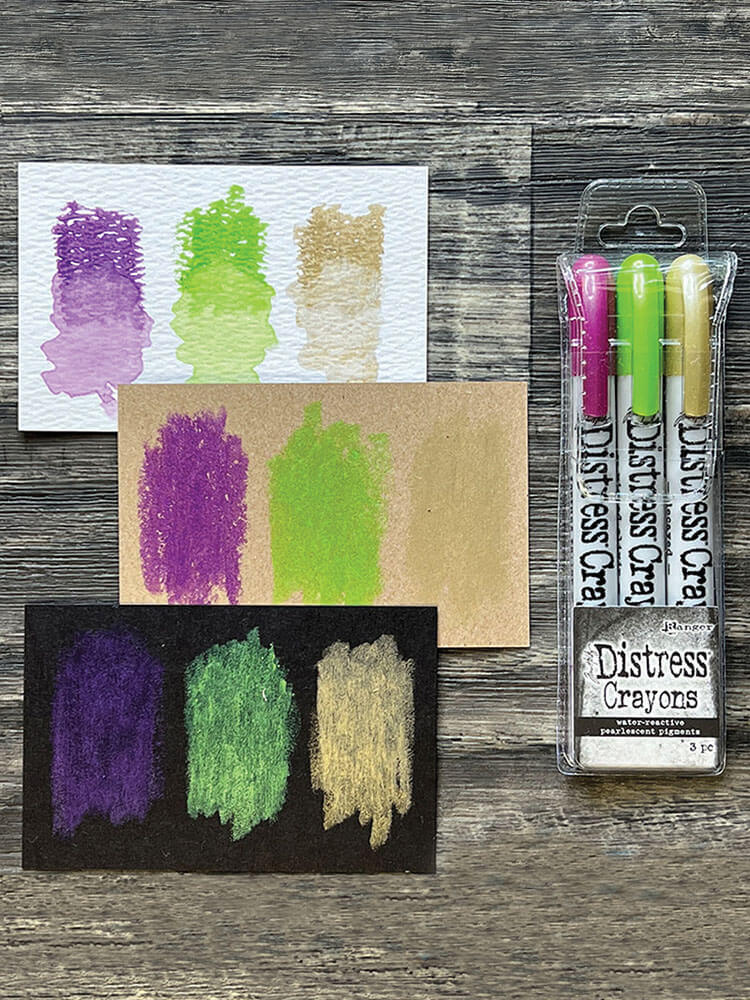 Tim Holtz Distress Halloween Pearlescent Crayon Set #4 TSHK81128