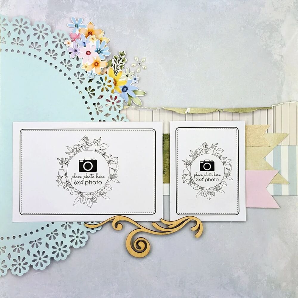 Uniquely Creative - Light Blue Lacey Circle Decorative Base Layer