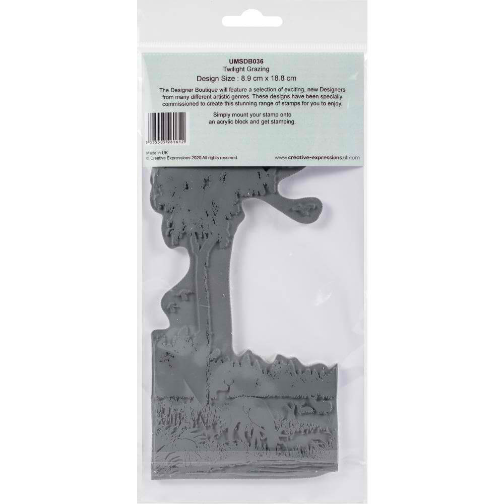 Creative Expressions Designer Boutique Pre Cut Rubber Stamp - Twilight Grazing