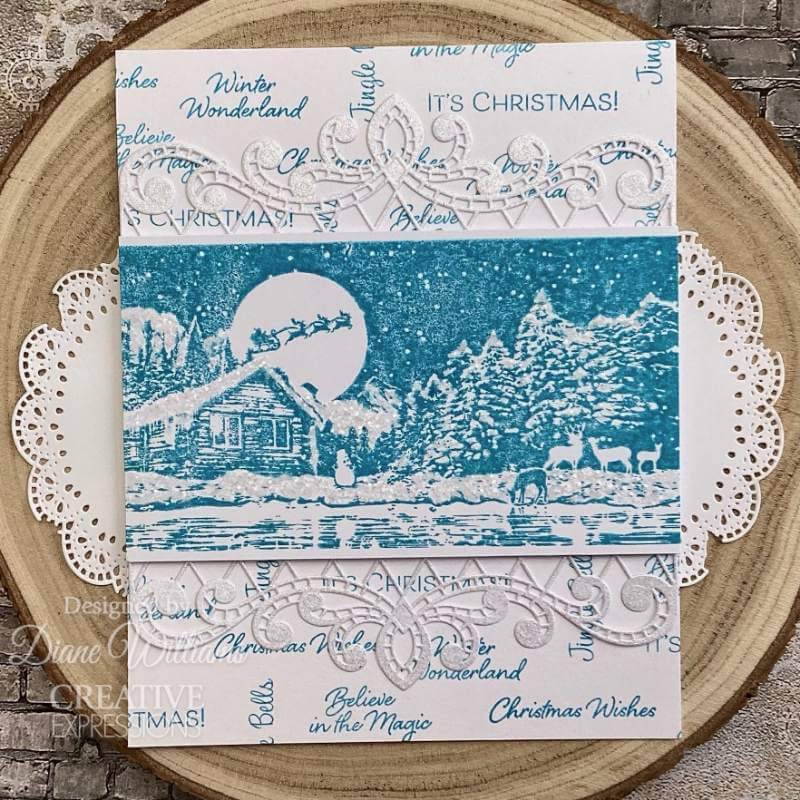 Creative Expressions Designer Boutique Pre Cut Rubber Stamp - Christmas Cabin