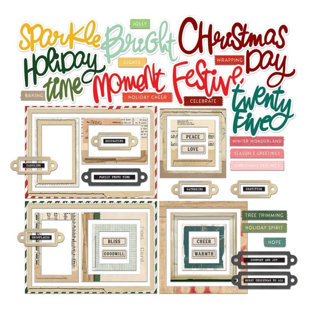 49 And Market Chipboard Set - Basics, Mistletoe And Memories