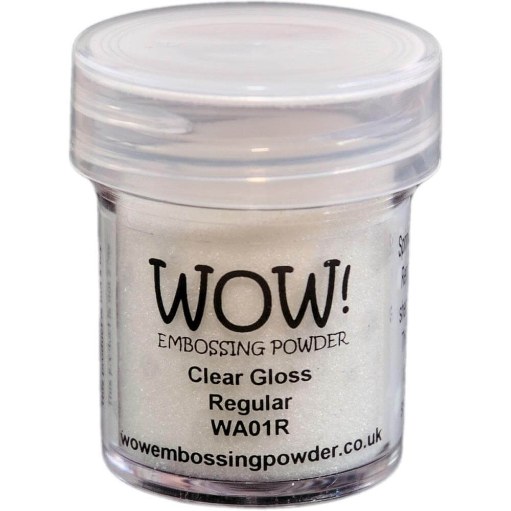 Wow! Embossing Powder Black and White Bundle: Primary Ebony, Opaque Bright White, White Pearl, Clear Gloss, 15ml