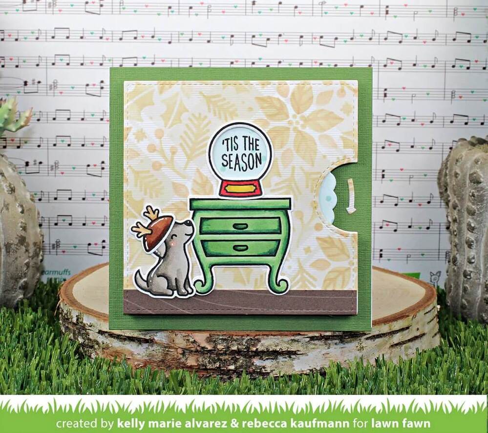 Lawn Fawn - Lawn Cuts Dies - REVEAL WHEEL LITTLE SNOW GLOBE: DOG ADD-ON ...
