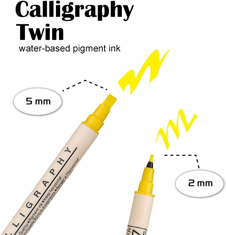 Marcador de caligrafía Zig Memory System doble punta 2 mm y 5 mm - Imagen 8 de 97