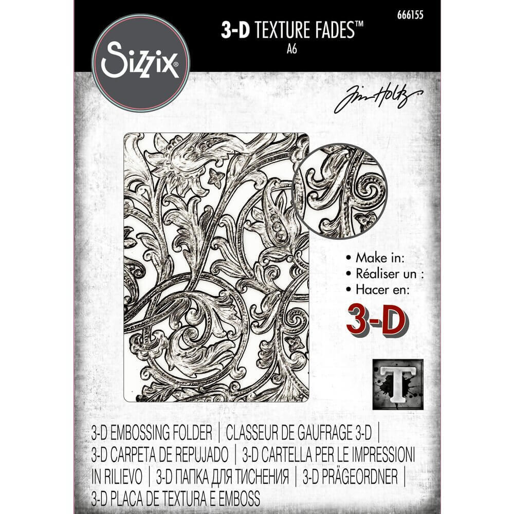 Sizzix 3D Texture Fades Embossing Folder ENTANGLED by Tim Holtz
