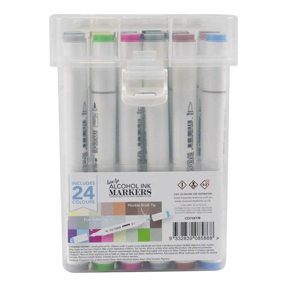 Couture Creations Twin Tip Alcohol Ink Marker Pastel Colours 12 Colours  BUNDLE