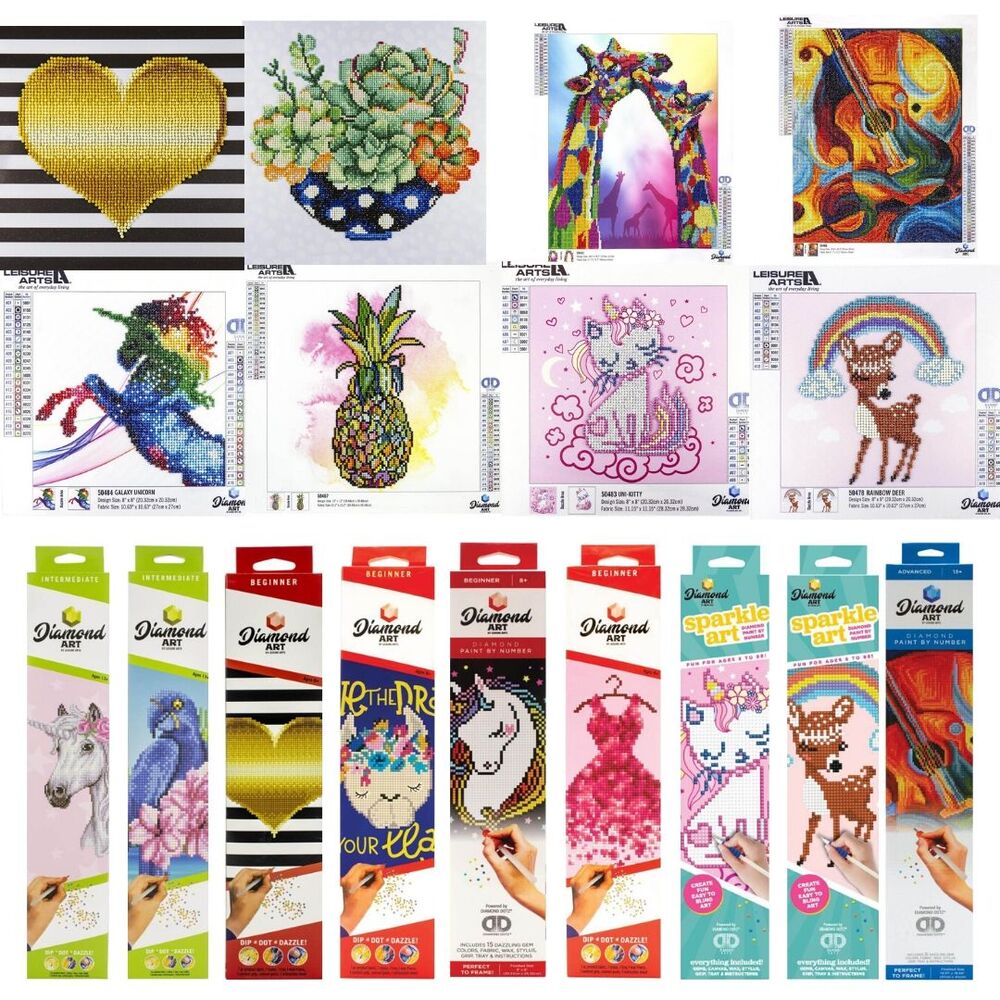 Diamond Art Kits by Leisure Arts Paint by Number by Diamonds Dotz 3