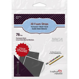 Scrapbook Adhesives 3D Foam Strips 76/Pkg - Black, 0.12"x3.93"x0.08"