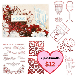 Couture Creations Blooming Friendship Stamps Collection 7 pcs BUNDLE
