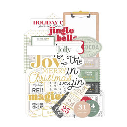 Spellbinders - Rosie's Studio Sleigh Bells Ring Cardstock Diecut Ephemera - Sentiments 169398