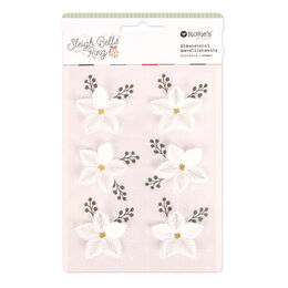 Spellbinders - Rosie's Studio Sleigh Bells Ring Gold Poinsettias Dimensional Acetate Stickers 169430