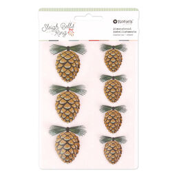 Spellbinders - Rosie's Studio Sleigh Bells Ring Pinecones Dimensional Acetate Stickers 169470