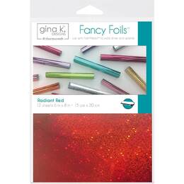 Gina K Designs Fancy Foil 6"X8" 12/Pkg - Radiant Red