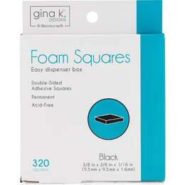 Gina K Designs FOAM SQUARES - BLACK 320pcs Adhesive