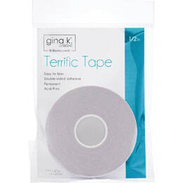 Gina K Designs TERRIFIC TAPE 1/2" - CLEAR Double Sided Photo Safe