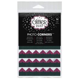 Glitter Dust Photo Corners, Pink 84 pcs