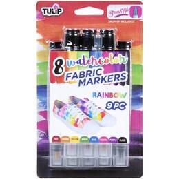 Tulip Fabric Watercolour Markers 8/Pkg - Rainbow