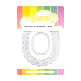 Waffle Flower Dies - Inside/Outside Scalloped Elongated Oval 421538