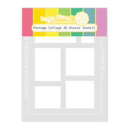 Waffle Flower Stencil - Postage Collage A6 Blocks 421581