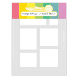 Waffle Flower Stencil - Postage Collage A7 Blocks 421585