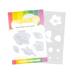 Waffle Flower Die-n-stencil - Layered Flower Duo 421756