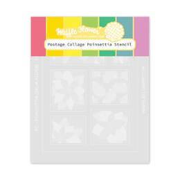 Waffle Flower Stencil - Postage Collage Poinsettia 421768