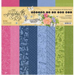Graphic 45 Collection Pack 12"X12" - Patterns & Solids, Spring Is In The Air