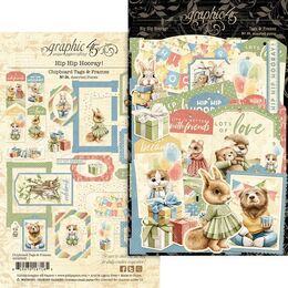 Graphic 45 Die-Cut Assortment - Tags & Frames, Hip Hip Hooray