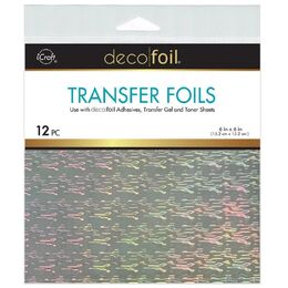 Deco Foil Transfer Sheets 6"x 6" 12/Pkg - Icy