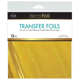 Deco Foil Transfer Sheets 6" x 6" 12/Pkg - Gold Sparkle