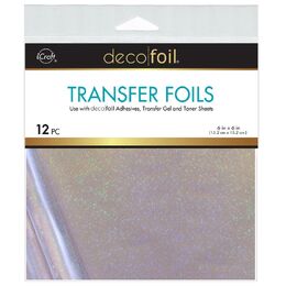 Deco Foil Transfer Sheets 6" x 6" 12/Pkg - Silver Sparkle